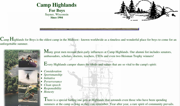 Circa 1998: The site was the online brochure