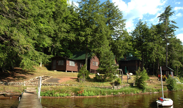 The Lodge waterfront as seen from Plum Lake